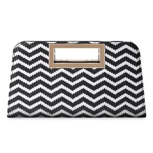 Fashion Wave Straw Cut-Out Handle Evening Handbag for Weddings and Parties